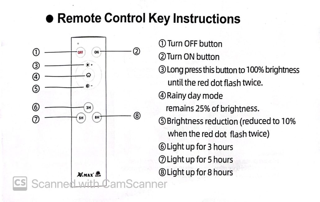 ریموت کنترل پروژکتور خورشیدی