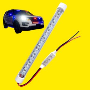 چراغ lED خطی 12 ولت 20 سانتیمتری مجهز به کلید لمسی فلاشر پلیسی