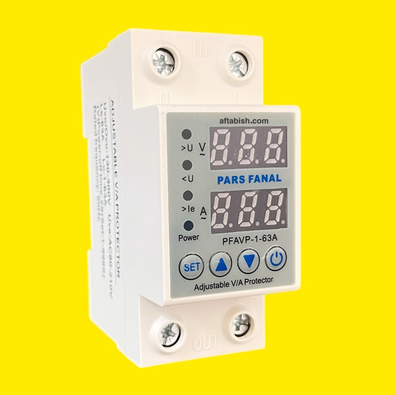 محافظ ولتاژ ورودی ساختمان ریلی مینیاتوری 63 آمپر پارس فانال محافظ ولتاژ ورودی ساختمان ریلی مینیاتوری 63 آمپر پارس فانال