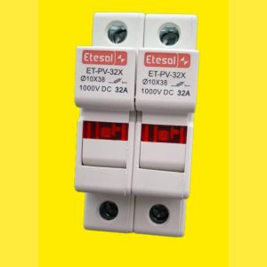 هولدر فیوز سیلندری 10در 38 دوپل برند اتصال مدل ET-PV-32X نشانگر‌دار DC