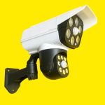 چراغ دیواری خورشیدی طرح دوربین مجهز به چراغ دوم با چرخش 360 درجه مدل Solar Sensor Light 2178T